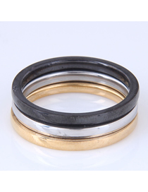 Fashion Color Mixing Stainless Steel Ring