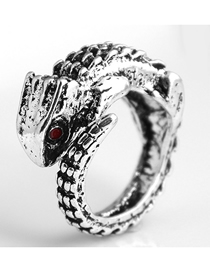 Fashion Ancient Silver Color Snake Open Ring