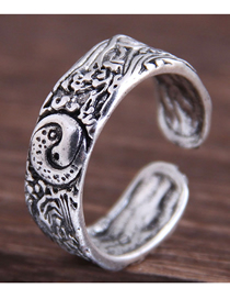 Fashion Silver Color Tai Chi Pattern Open Ring