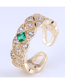 Fashion Golden Gold-plated And Zirconium Open Ring