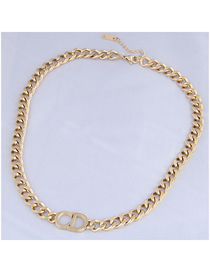 Fashion Golden Metal Letter Chain Necklace