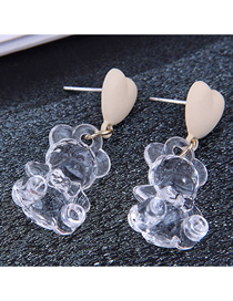 Fashion Transparent Love Bear Earrings
