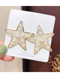Fashion Gold Five-pointed Star Pearl Stud Earrings