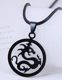 Fashion Black Metal Dragon Pattern Stainless Steel Necklace