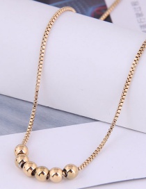 Fashion Gold Titanium Steel Transfer Bead Necklace