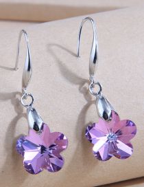 Fashion Silver Alloy Flower Crystal Stud Earrings