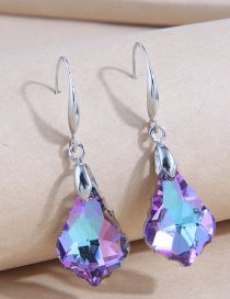Fashion Silver Alloy Crystal Maple Leaf Stud Earrings