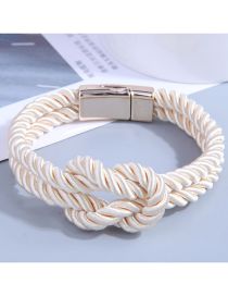 Fashion Champagne Colorblock Cord Braided Knotted Bracelet