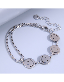 Fashion Silver Metal Smiley Chain Bracelet