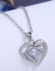Fashion Silver Bronze Zirconium Heart Necklace