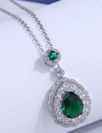 Fashion Silver Bronze Zirconium Drop Necklace