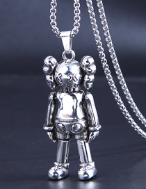 Fashion Silver Titanium Steel Geometric Figure Necklace