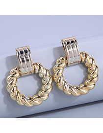 Fashion Gold Alloy Geometric Twist Round Stud Earrings