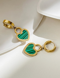 Fashion Gold Color Titanium Steel Geometric Heart Earrings