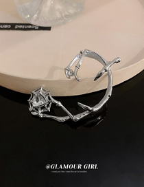 Fashion Silver Alloy Diamond Spider Web Earrings
