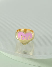 Fashion Pink Geometric Heart Ring