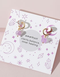 Fashion Purple Amethyst Head Earrings