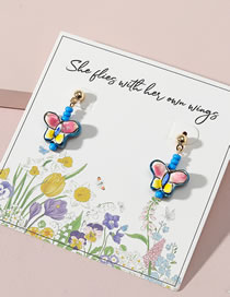 Fashion Color Hand Painted Ceramic Butterfly Stud Earrings