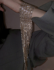 Fashion Gold Alloy Diamond Geometric Fringe Bracelet
