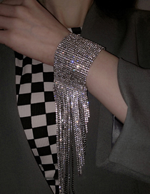 Fashion Silver Needle Alloy Diamond Geometric Fringe Bracelet