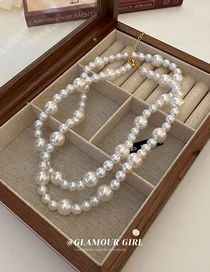 Fashion Double Layer Pearl Necklace Pearl Beaded Necklace