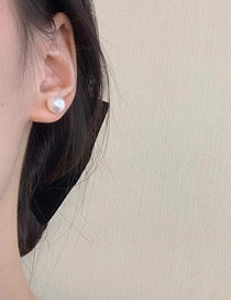 Fashion 4#silver-8mm Geometric Pearl Stud Earrings