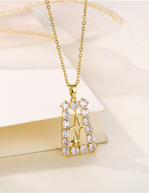 Fashion Gold Stainless Steel Four-pointed Star Necklace