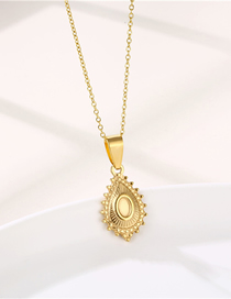 Fashion Gold Titanium Steel Geometric Drop Necklace