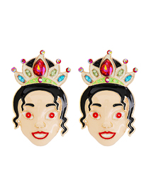 Fashion Yellow Face Alloy Diamond And Oiled Cartoon Yellow Face Earrings