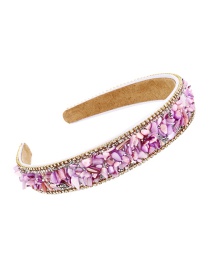 Fashion Purple Fabric Diamond Irregular Natural Stone Headband
