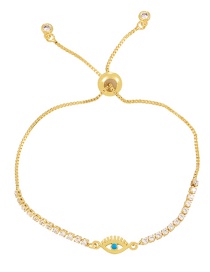 Fashion Gold-2 Bronze Zirconium Oil Drop Eye Bracelet