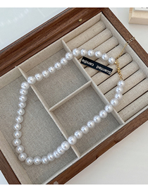 Fashion 4# White-10mm Pearl Geometric Pearl Beaded Necklace