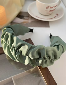 Fashion 3# Green-fold Fabric Pleated Wide-brimmed Sponge Headband
