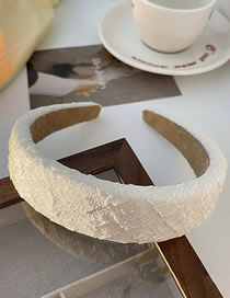 Fashion 4# White Headband Fabric Wide-brimmed Sponge Headband