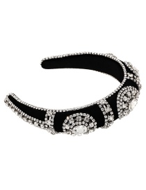 Fashion Silver Fabric Alloy Diamond Geometric Headband