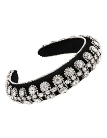 Fashion White Fabric Alloy Diamond Geometric Headband