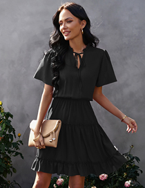 Fashion Black Chiffon Lace Dress