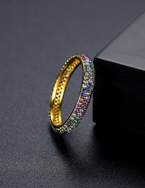 Fashion 4# Bronze Zirconium Geometry Ring