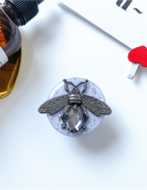Fashion Grey Gem Bee Acrylic Starry Glue Bee Cell Phone Airbag Holder
