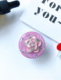 Fashion Starry Bracket-pink-pink Camellia Acrylic Starry Epoxy Camellia Cell Phone Airbag Holder