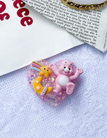 Fashion Pink Acrylic Epoxy Rainbow Bear Glitter Mobile Airbag Holder