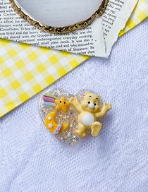 Fashion Yellow Acrylic Epoxy Rainbow Bear Glitter Mobile Airbag Holder