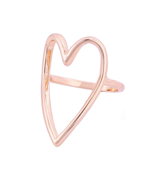 Fashion Rose Gold Color Cutout Heart Ring