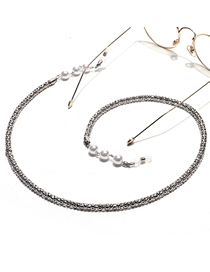 Fashion Silver Metal Pearl Corn Chain Glasses Cord