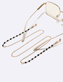 Fashion Gold Alloy Square Crystal Glasses Chain