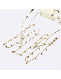 Fashion Gold Copper Diamond Geometric Glasses Chain