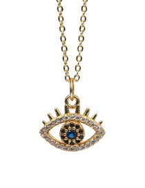 Fashion D Copper Gold Plated Diamond Eye Necklace