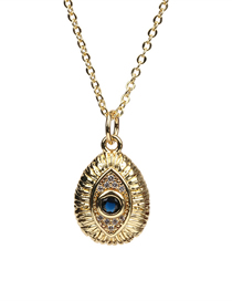 Fashion A Devil's Eye Bronze Zirconium Eye Necklace