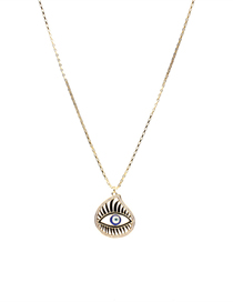 Fashion Gold Color Copper Drop Oil Eye Necklace