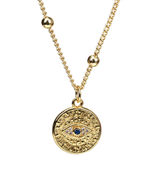 Fashion Gold Color Copper Gold Plated Eye Circle Necklace